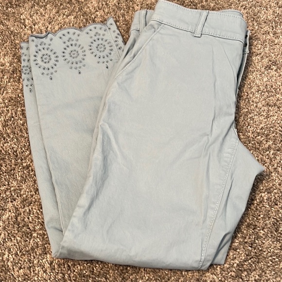LOFT Pants & Jumpsuits Loft Cornflower Blue Op Crop Pants With